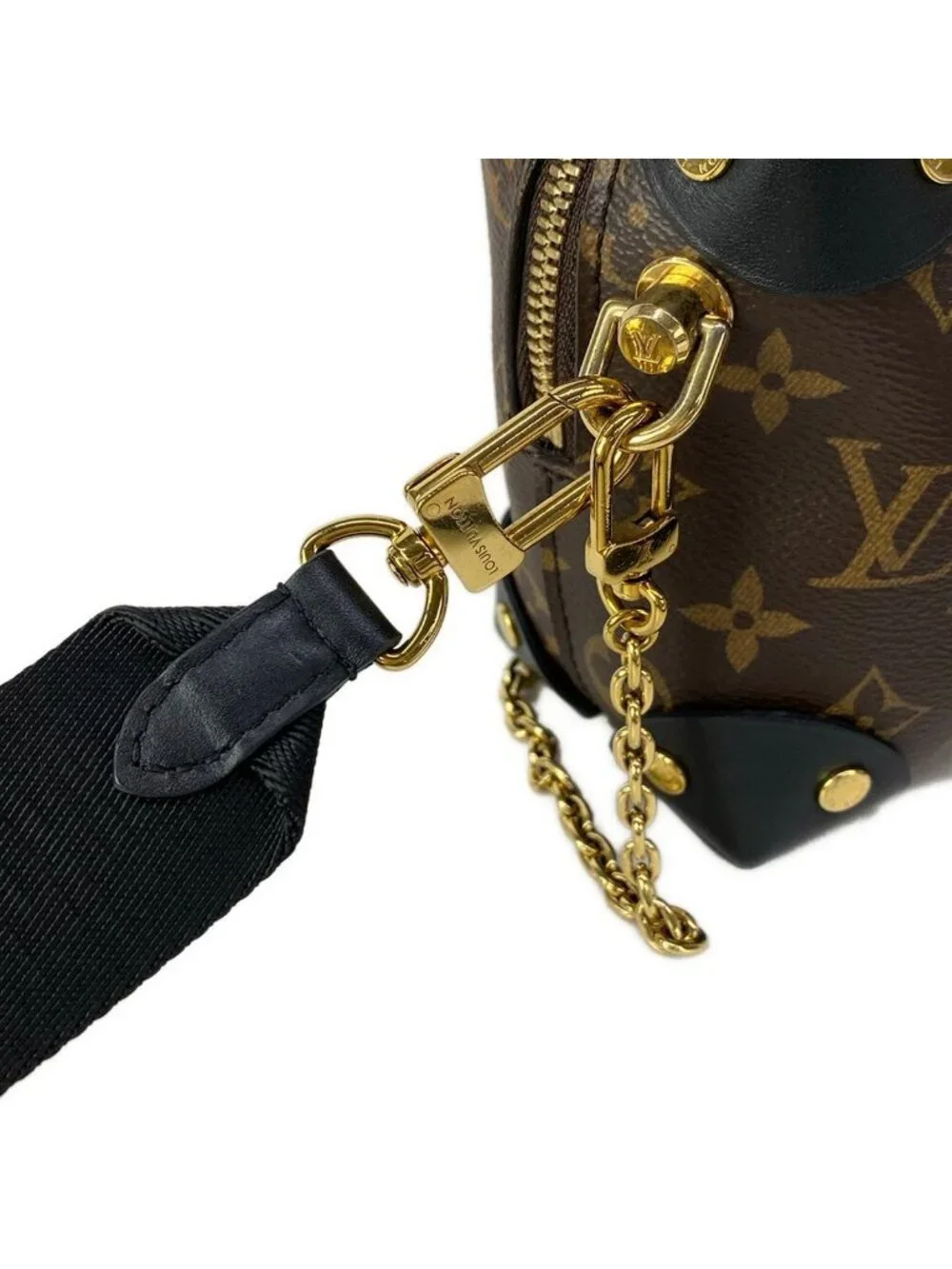 Louis Vuitton Shoulder Bag Monogram Petite Malle Souple Noir